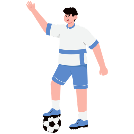 Man Controlling the Ball with His Feet  Illustration