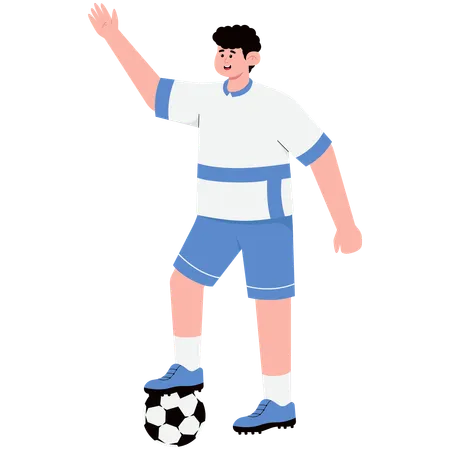 Man Controlling the Ball with His Feet  Illustration