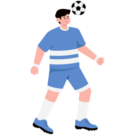 Man Controlling the Ball with His Head  Illustration