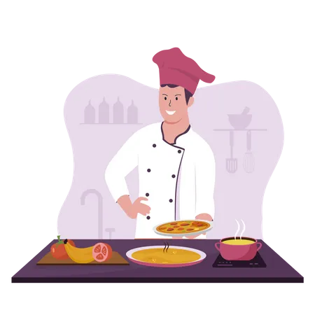 Man cooking  Illustration