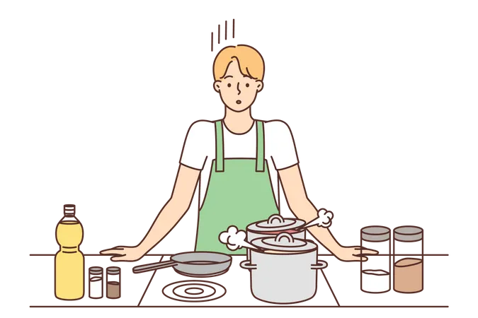 Man cooking Illustration