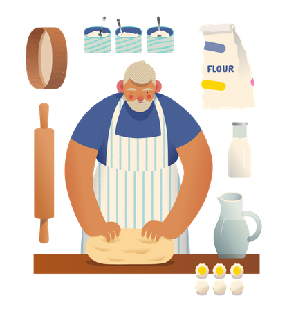 Man cooking  Illustration