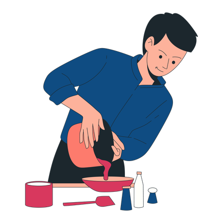 Man Cooking  Illustration