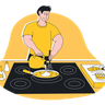 man cooking in kitchen illustration svg