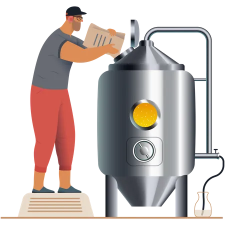 Man cooking using cooking machine  Illustration