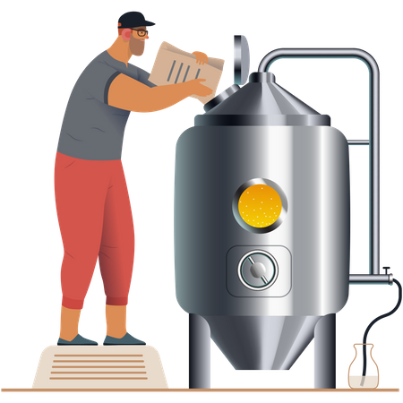 Man cooking using cooking machine  Illustration