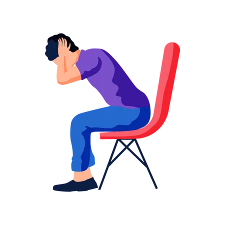 Man covering his ears with hands and making dont hear and listen gesture  Illustration