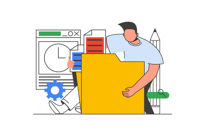 Man creating content Illustration