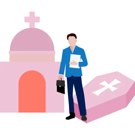 Man cries due to loss of beloved  Illustration