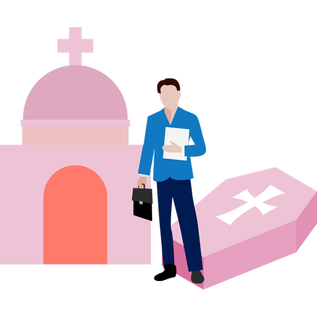 Man cries due to loss of beloved  Illustration