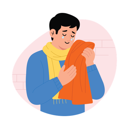 Man cries while Hugging Shirt  Illustration