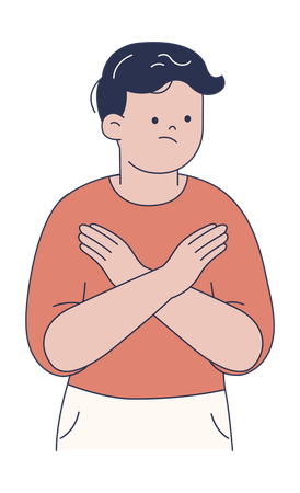 Man Crossing Arms  Illustration