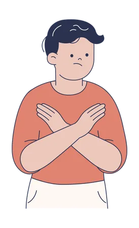 Man Crossing Arms  Illustration