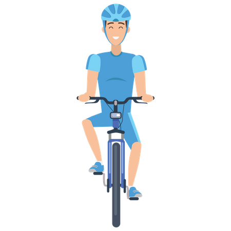 Man cycling Illustration