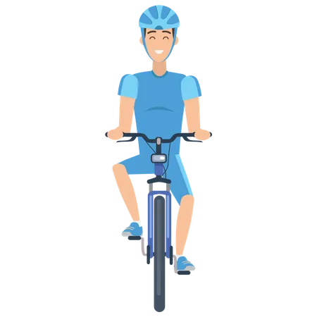 Man cycling Illustration