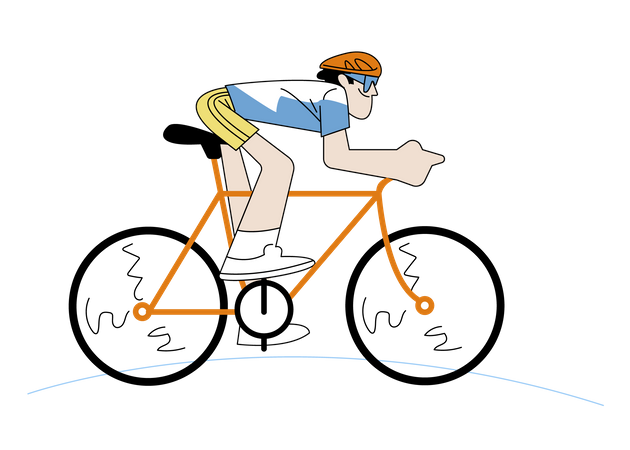 Man Cycling  Illustration