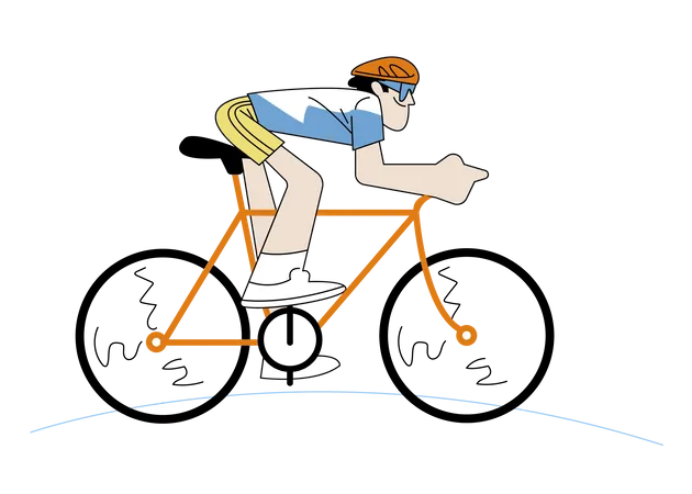 Man Cycling  Illustration