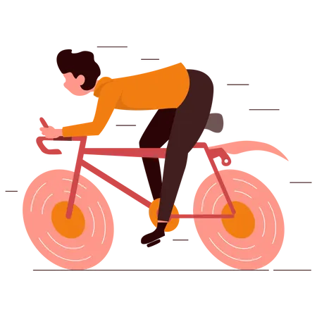 Man cycling  Illustration