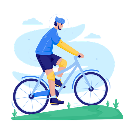 Man Cycling routine in park  Illustration