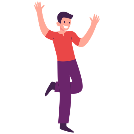 Man dances in party  Illustration