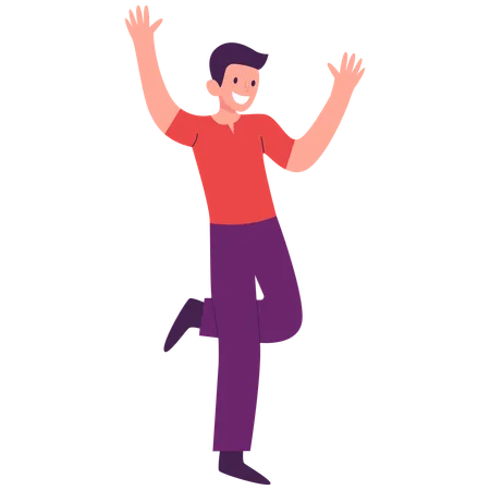 Man dances in party  Illustration