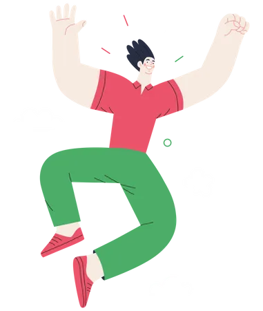 Man dancing and enjoying Illustration