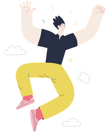 Man dancing and enjoying  Illustration