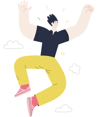 Man dancing and enjoying  Illustration