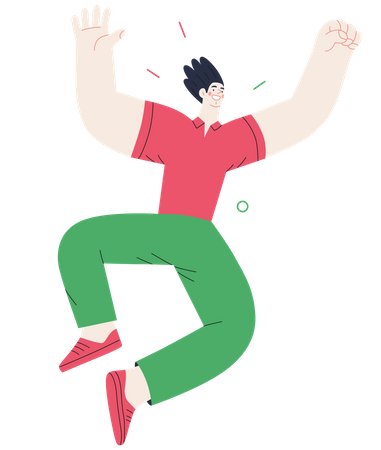 Man dancing and enjoying  Illustration