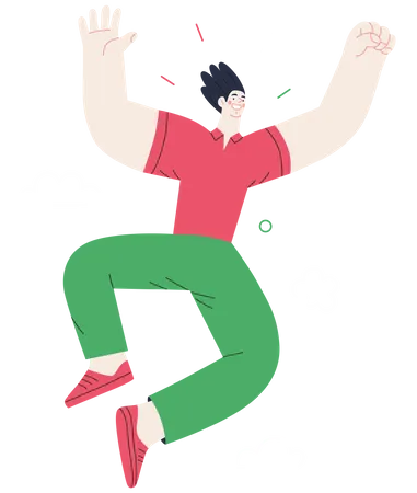 Man dancing and enjoying  Illustration