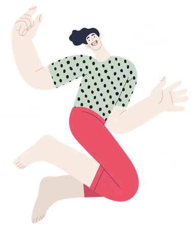 Man dancing and feeling good  Illustration