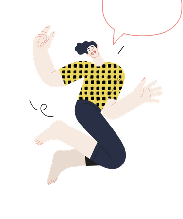 Man dancing and feeling good  Illustration