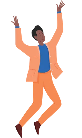 Man dancing and joyful  Illustration