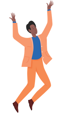 Man dancing and joyful  Illustration