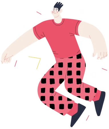 Man dancing happily  Illustration