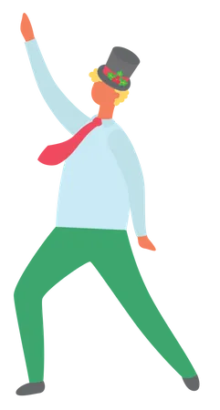 Man dancing in christmas party  Illustration