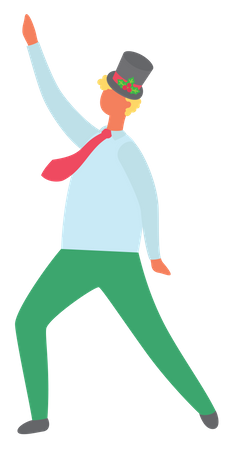 Man dancing in christmas party  Illustration