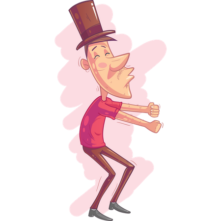 Man dancing in party Illustration