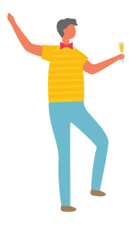Man dancing in party  Illustration