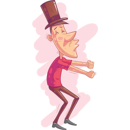 Man dancing in party  Illustration