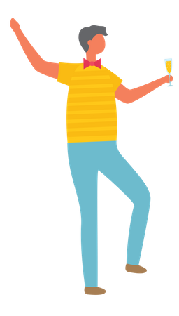 Man dancing in party  Illustration