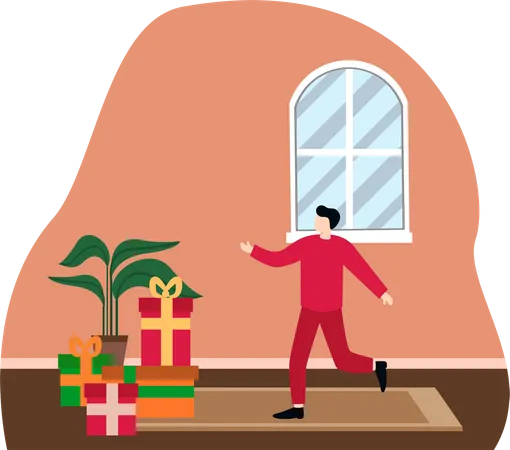 Man dancing on Christmas  Illustration