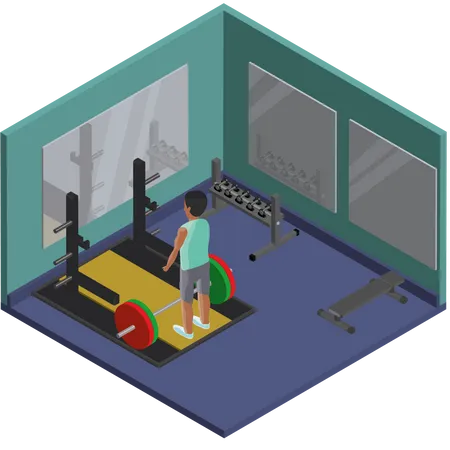 Man Deadlifting at the Gym  Illustration