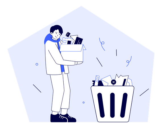 Man Deleting Data  Illustration