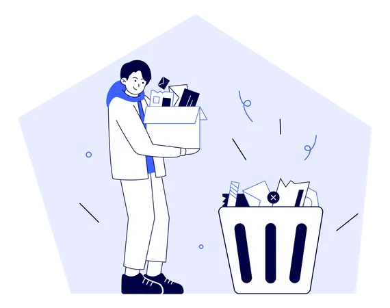 Man Deleting Data  Illustration