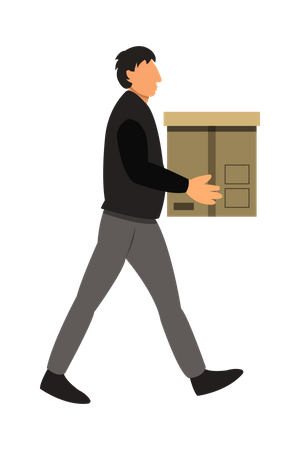 Man Delivering Box to Customer Illustration