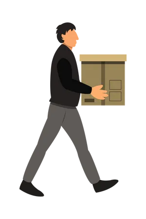 Man Delivering Box to Customer  Illustration