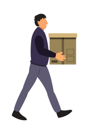 Man Delivering Box to Customer  Illustration