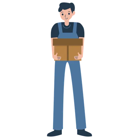 Man Delivering Packages  Illustration