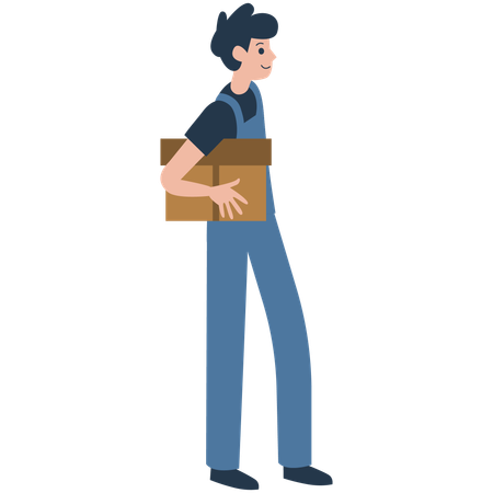 Man Delivering Packages  Illustration